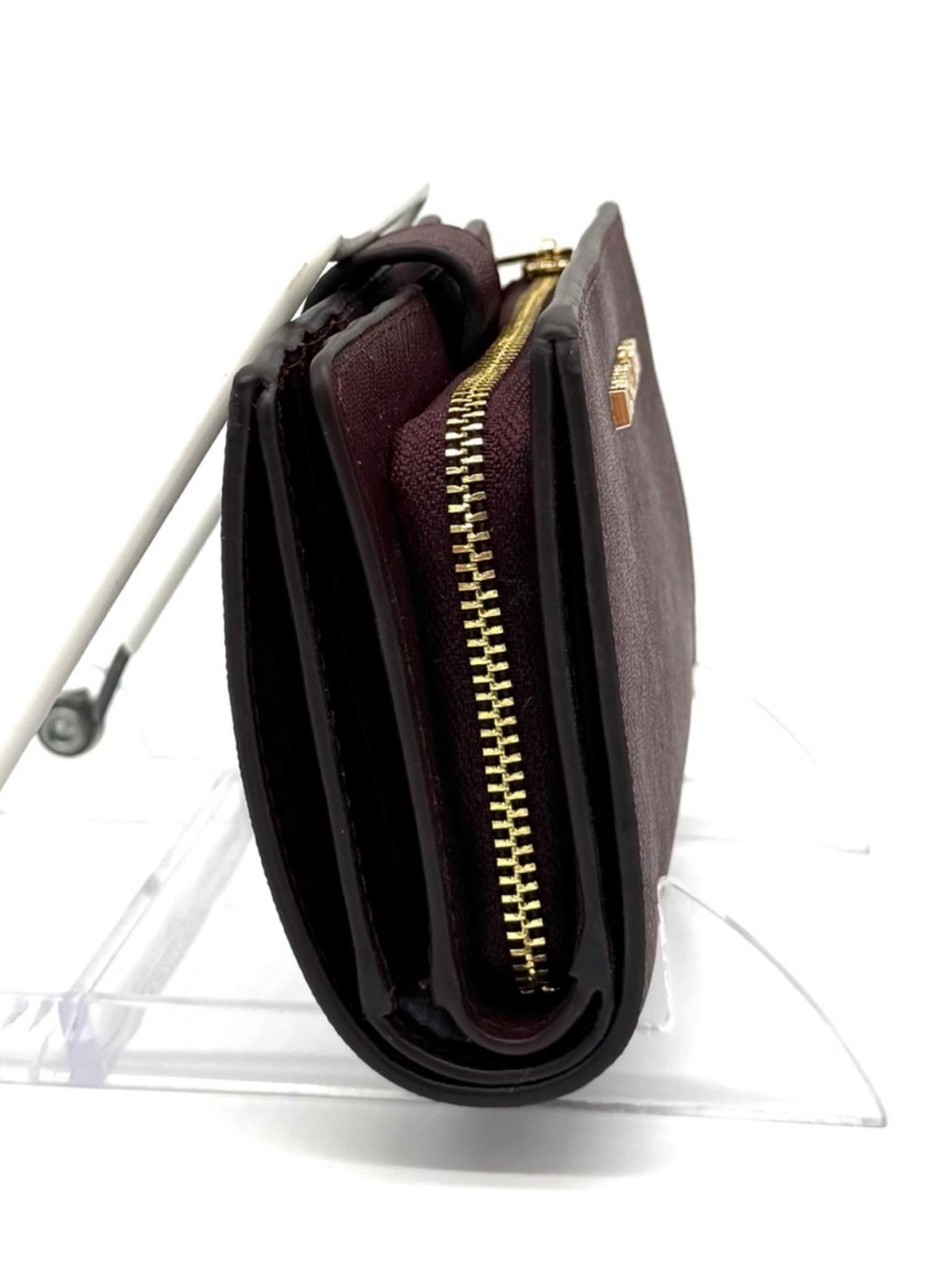 Michael Kors Medium Bifold Zip Chain Wallet Ox Blood - Picture 2 of 6